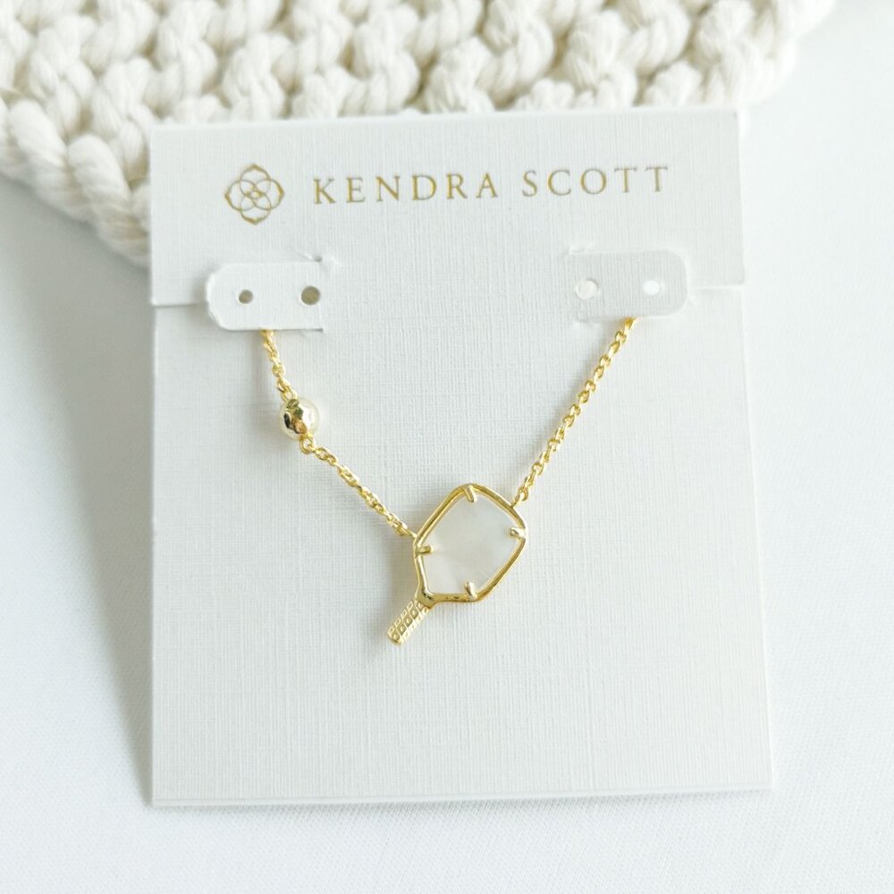 Kendra Scott Pickleball Gold Ivory Mother-of-Pearl Necklace